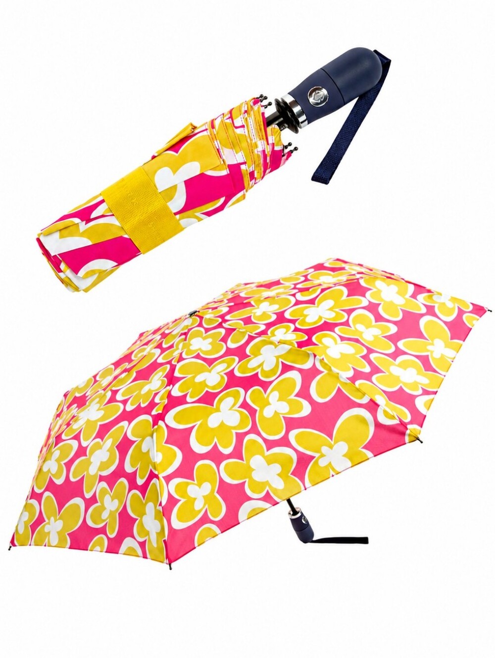 Durable ShedRain Compact Auto Open/Close Umbrella Travel Floral By Trina Turk - Picture 9 of 9